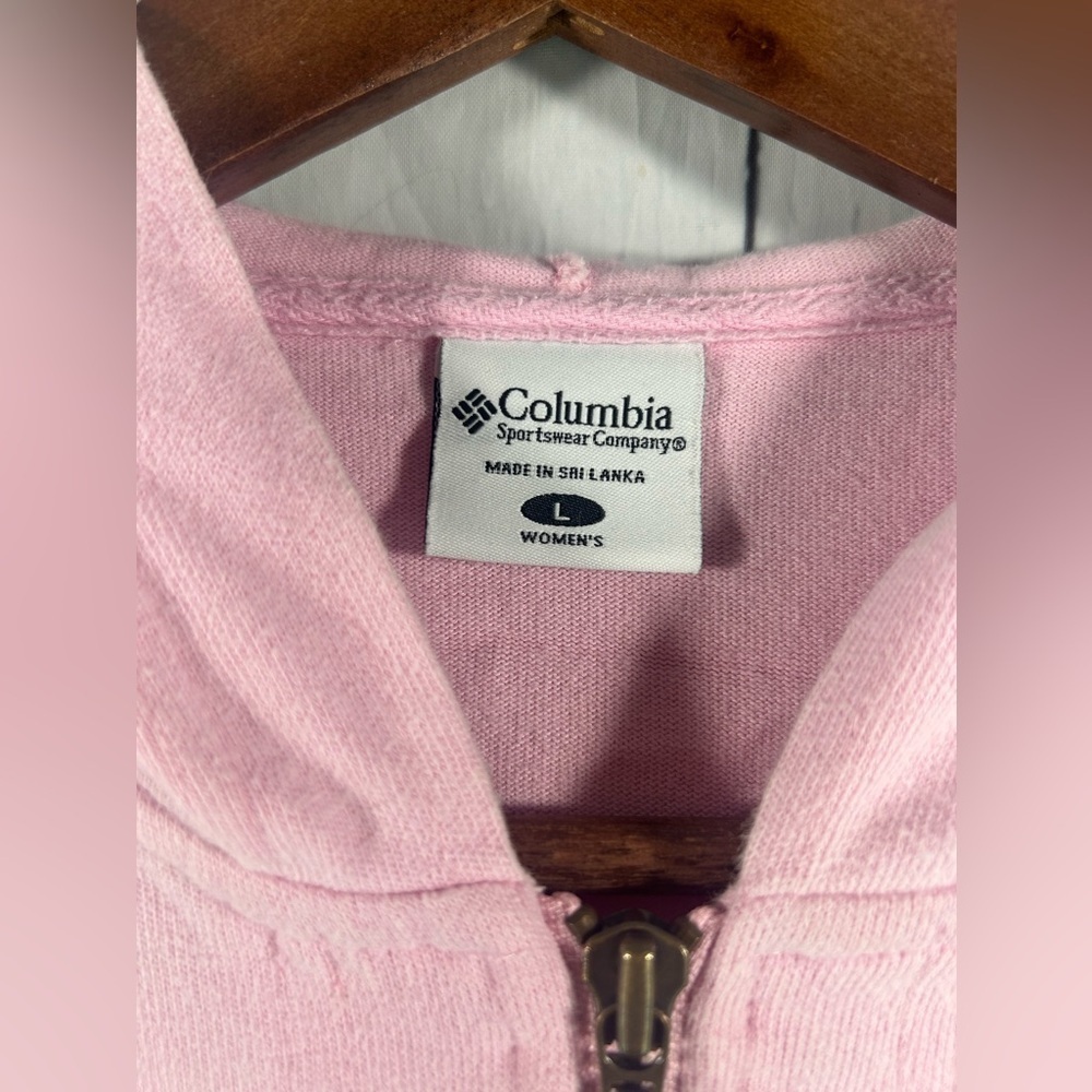 Columbia Hoodie Womens Outdoor Full Zip Up Sweatshirt Jacket Active Relaxed Sz L - Picture 3 of 10